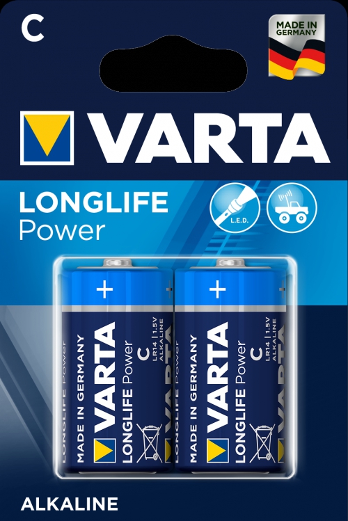 C 1.5V baterijas VARTA Longlife Power Alkaline 2gb